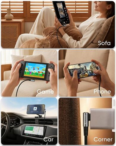 Right Angle USB C Cable 6 FT Fast Charging 60W, 90 Degree USBC to USBC Cord in Saudi Arabia