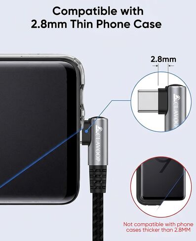 Right Angle USB C Cable 6 FT Fast Charging 60W, 90 Degree USBC to USBC Cord in Saudi Arabia