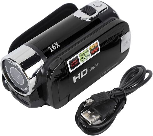4K Video Camera, 48MP, 16x Digital Zoom, Rotatable Screen (Black) in Saudi Arabia