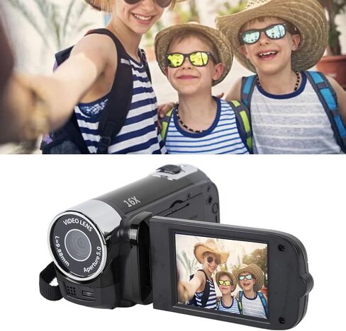 4K Video Camera, 48MP, 16x Digital Zoom, Rotatable Screen (Black) in Saudi Arabia