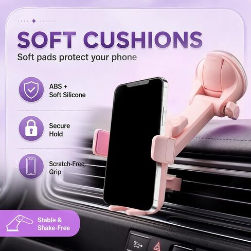 Pink Phone Holder for Car,2 in 1 Pink Car Phone Holder for 7-11" Width in Saudi Arabia