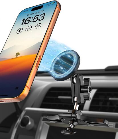 CD Slot Phone Holder for Car Magnetic [Driver and Passengers can Use] Magnet Car Phone Mount CD Player with Adjustable Aluminum Arm for All iPhones & Android Cell Phones in Saudi Arabia