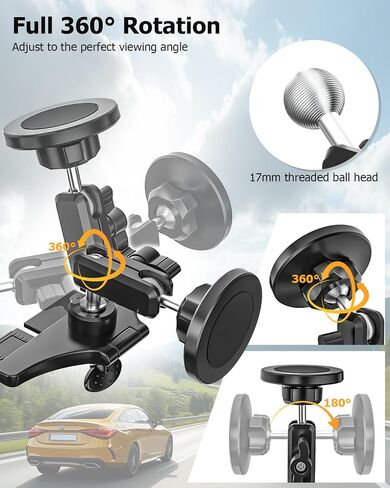 CD Slot Phone Holder for Car Magnetic [Driver and Passengers can Use] Magnet Car Phone Mount CD Player with Adjustable Aluminum Arm for All iPhones & Android Cell Phones in Saudi Arabia