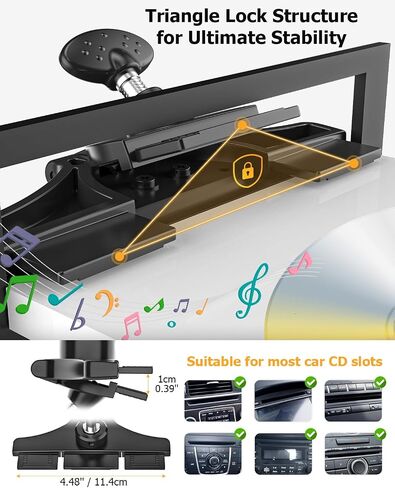 CD Slot Phone Holder for Car Magnetic [Driver and Passengers can Use] Magnet Car Phone Mount CD Player with Adjustable Aluminum Arm for All iPhones & Android Cell Phones in Saudi Arabia