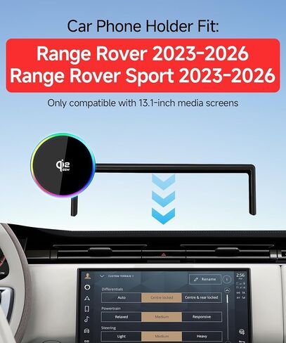Qi2.2 25W Wireless Charger Car Phone Mount for Land Rover Range Rover/Sport in Saudi Arabia