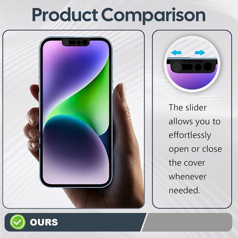 Front Camera Covers Compatible with iPhone 13/13 Mini / 13 Pro /13 Pro Max | Lens Protector,Camera Blocker for Privacy and Safety | 2Pack Black in Saudi Arabia