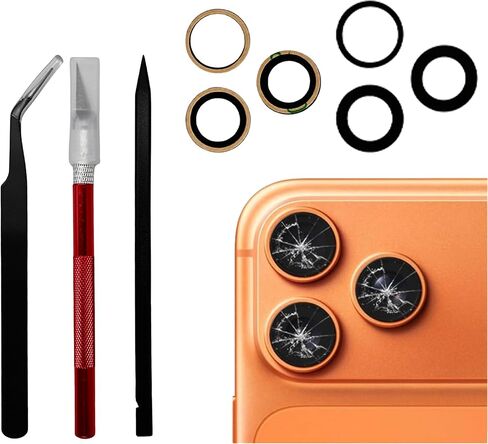 2pcs/Set Back Rear Camera Lens Glass Replacement Compatible with iPhone 17 Pro and iPhone 17 Pro Max with pre-Installed Adhesive + Repair Tool Kit, Anti-Lens Scratch in Saudi Arabia