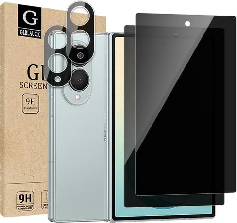 [4 Packs] for Samsung Galaxy Z Fold 8 Privacy Screen Protector [2 Packs] + Camera Lens Protector [2 Packs], Anti-Spy 9H Hardness Anti-Scratch Tempered Glass for Samsung Galaxy Z Fold 8 in Saudi Arabia