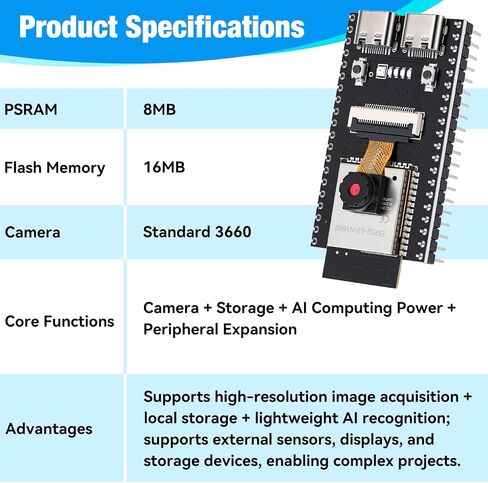 ESP32-S3-N16R8 Board ESP32 S3 CAM with 3660 Camera Module in Saudi Arabia