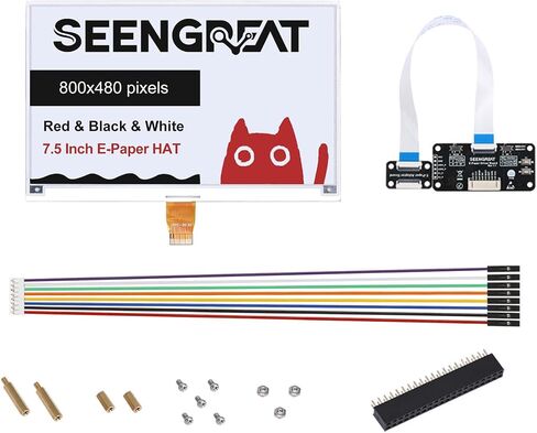 7.5inch 3-Color E-Paper Display (Black/White/Red) 800x480, SPI E-Ink Screen Module Full/Fast/Partial Refresh, 3.3V/5V Level Shifter, for Compatible with Raspberry Pi, ESP32, STM32, and for Arduino in Saudi Arabia