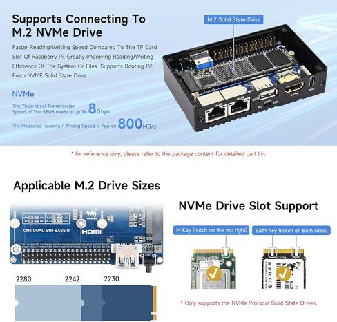 Waveshare Gigabit / 2.5G Dual Ethernet Mini-Computer (B), Compatible with Pi CM5, Dual RJ45 Ethernet Ports, Supports 4K Display Output and Dual MIPI Interfaces, Onboard 40Pin GPIO Header in Saudi Arabia