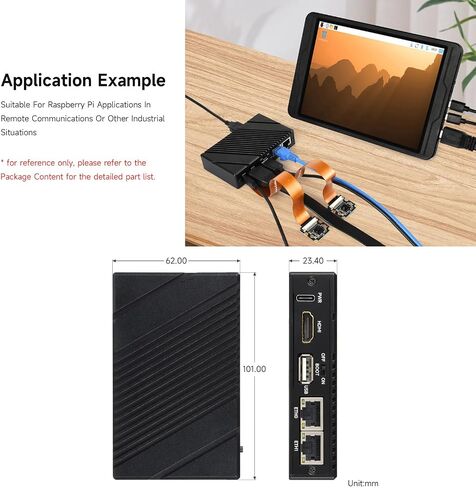 Waveshare Gigabit / 2.5G Dual Ethernet Mini-Computer (B), Compatible with Pi CM5, Dual RJ45 Ethernet Ports, Supports 4K Display Output and Dual MIPI Interfaces, Onboard 40Pin GPIO Header in Saudi Arabia
