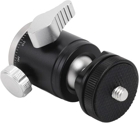 Mini Ball Head Tripod Mount – 360° Rotatable Aluminum Alloy Camera Ball Head with Cold Shoe & 1/4" Screw in Saudi Arabia