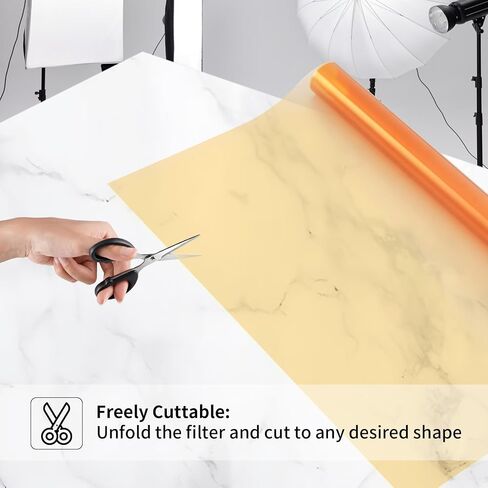 Meking 15.7 x 39 in Light Filters Film, Lighting Gel Filter Orange 1/4 CTO in Saudi Arabia