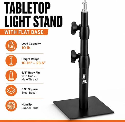 Impact Tabletop Light Stand with Flat Base, 10.7-23.5 in, 10 lb Capacity in Kuwait