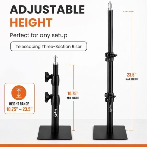 Impact Tabletop Light Stand with Flat Base, 10.7-23.5 in, 10 lb Capacity in Kuwait