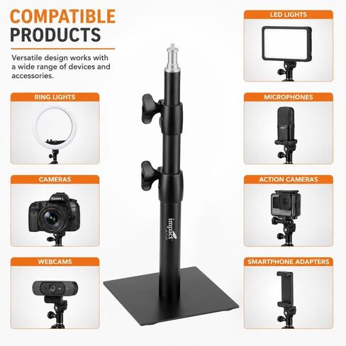 Impact Tabletop Light Stand with Flat Base, 10.7-23.5 in, 10 lb Capacity in Kuwait