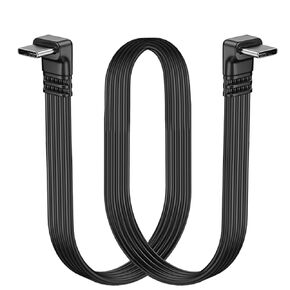 Short 90 Degree USB Type C 2.0 Flat Cable,PD 65W USB C 2.0 Fast Charge Cable,Short USB Type C Flat Soft Data Cable,Data & Fast Charging Sync Cord (Side to Angle) in Saudi Arabia