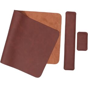Crazy Horse Leather Keyboard Mouse Wrist Rest Pad Set in Saudi Arabia