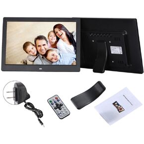 Hidyliu 12 Inch Digital Picture Frame Smart Digital Photo Frame Electronic Photo 1280x800 IPS Display USB SD Card Support Remote Control Alarm Clock Calendar (Black) in Saudi Arabia