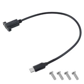 USB Type C Male to Female Cable, USB Type C 3.1Panel Mount Adapter Cable 10gbps Panel Mount Connector for Charging,Data Sync, Video,Audio,Compatible with Laptop,Tablet,Smartphone (30cm/1ft) in Saudi Arabia