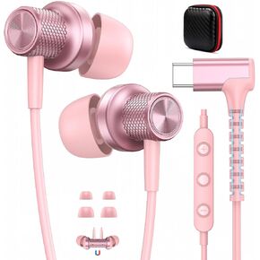 APETOO USB C Headphones Magnetic Wired Earbud with Mic Volume Control Pink in Saudi Arabia