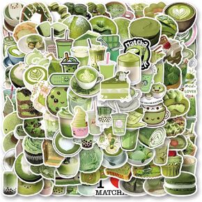 105PCS Matcha Aesthetic Stickers, Summer Drink Cake Waterproof Graffiti Stickers Pack for Kindle, Suitcase, Laptop, Journal, Water Bottle, Scrapbook, Skateboard, Kawaii Anime Decals for Adults in Saudi Arabia