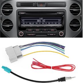Car Radio Wiring Harness Kit,Aftermarket Car Radio Wire Harness Kit Compatible with Chrysler Jeep Dodge,Cars Stereo Wiring Harnesses Kits with Antenna Adapter & Butt Connectors in Saudi Arabia