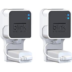 حامل حائط Kidjoyo لوحدة مزامنة Blink 2 مع كابل قصير - يوفر المساحة - لا توجد أسلاك فوضوية - حامل حامل سهل الحركة لكاميرا الأمان الداخلية الخارجية (عبوة من قطعتين) in Kuwait
