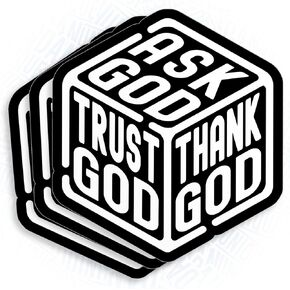 (3Pcs-2") Ask God Trust God Thank God Stickers - Religious Christian Jesus Decal Bible Verse Scripture Die-Cut Waterproof Vinyl Sticker for Laptop Water Bottle Kindle Decal Gift for Him Her 2 Inches in Saudi Arabia