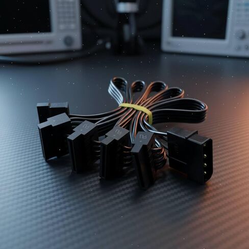 Extension Cable Power Splitter Cable Adapter Connector Flat Ribbon Layout Improves Secure Connections Suitable for Case Repair Shops Hobbies in Saudi Arabia