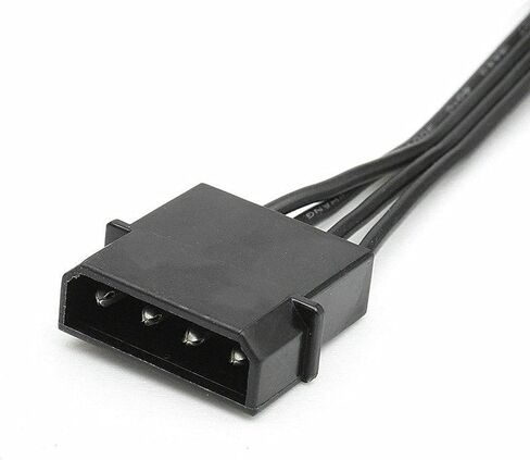 2X 4Pin IDE to 5-Port Power Supply Cable 4Pin to Multi SATA Port 18AWG Wire Power Cord for Hard Drive HDD SSD PC in Saudi Arabia