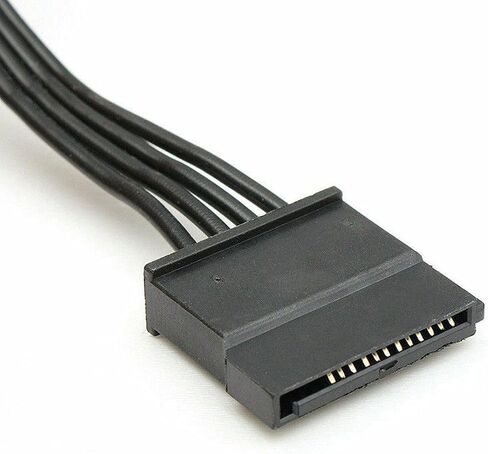 2X 4Pin IDE to 5-Port Power Supply Cable 4Pin to Multi SATA Port 18AWG Wire Power Cord for Hard Drive HDD SSD PC in Saudi Arabia