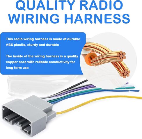 Aftermarket Car Radio Wiring Harness Kit,Car Radio Wire Harness Kit Compatible with Jeep,Easy Install Cars Stereo Wiring Harnesses Kits with Antenna Adapter & Butt Connectors in Saudi Arabia