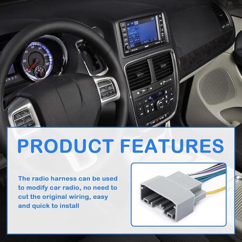 Aftermarket Car Radio Wiring Harness Kit,Car Radio Wire Harness Kit Compatible with Jeep,Easy Install Cars Stereo Wiring Harnesses Kits with Antenna Adapter & Butt Connectors in Saudi Arabia