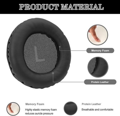 Aiivioll Ear Pads Replacement for AKG Pro Audio K52 K72 K92 M220 K240 K241 K242 K271 K272 K340 K550 K551 K553 S MKII MK2, Earpads Cushions with Protein Leather (Black) in Saudi Arabia