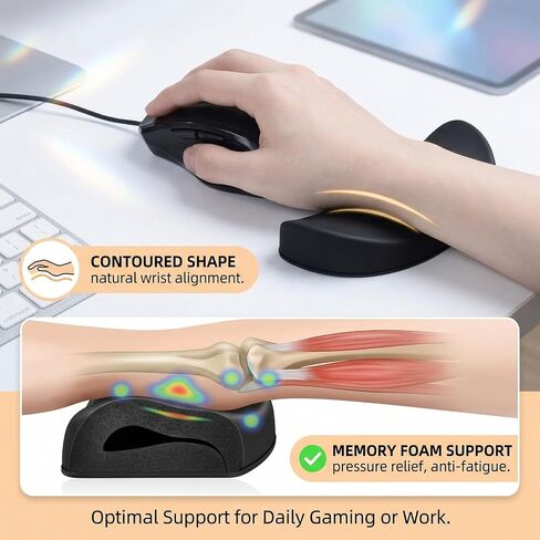 Mouse Wrist Rest 2 Pack Ergonomic Support for Office Gaming Pain Relief in Saudi Arabia
