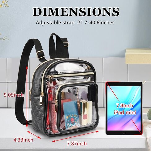 Clear Backpack Stadium Approved, Heavy Duty Mini Transparent Backpack with Front Pocket for Concert Sport Events Work (clear) in Saudi Arabia