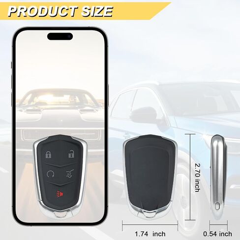Vurkcy Key Fob Replacement for 2017-2019 Cadillac XT5/ 19 XT4 Car Keyless Entry Remote Control, HYQ2EB, 5 Buttons in Saudi Arabia