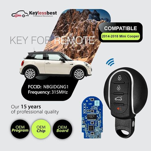 Replacement for 2014 2015 2016 2017 2018 BMW Mini Cooper Key Fob Remote Control NBGIDGNG1 4 Buttons 315MHz in Saudi Arabia