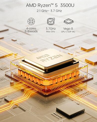 Glorlin Mini PC GT101 3500U 8GB DDR4 256GB SSD in Saudi Arabia