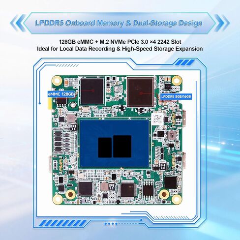 Mind N305 IPC Industrial Mini PC 2.5GbE 12V Passive PoE UAV Flight Control Robotic System 128GB eMMC M.2 NVMe ROS GitHub 4K Triple Display GH1.25 Lock in Saudi Arabia