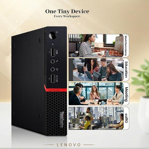Lenovo M715 Tiny Desktop — AMD Pro A10-9700E — 24" Monitor — 8GB DDR4 RAM — 128GB SSD — Wi-Fi — Wireless Keyboard & Mouse — PC Bundle — Windows 11 (Renewed) in Saudi Arabia
