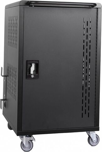 12-Bay Locking Wall-Mountable Charging Cabinet, Black in Saudi Arabia