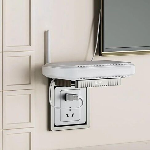 1pc Plastic Socket Mobile Phone Charging Holder Punch-Free Wall-Mounted Socket Storage Racks Sturdy Wall Outlet Shelf Kitchen in Saudi Arabia