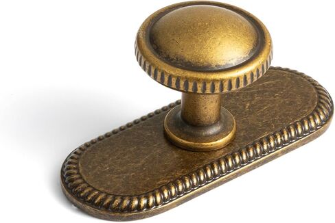 Goo-Ki Antique Brass Cabinet Knobs, Round Beadedge, 1-1/2 in, 6 Pack in Saudi Arabia