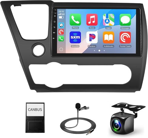 5G Wifi 8-core 4G+64G Car Stereo for Honda Civic 2013-2017 with 9-Inch 1280P QLED Touchscreen Wireless Carplay Android Auto OTA, Bluetooth 5.1 Car Radio DSP/Hi-Res Audio WIFI SWC GPS AHD Backup Camera in Saudi Arabia