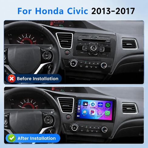 5G Wifi 8-core 4G+64G Car Stereo for Honda Civic 2013-2017 with 9-Inch 1280P QLED Touchscreen Wireless Carplay Android Auto OTA, Bluetooth 5.1 Car Radio DSP/Hi-Res Audio WIFI SWC GPS AHD Backup Camera in Saudi Arabia