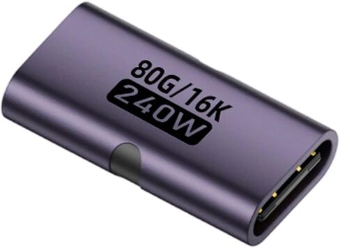 240W 80Gbps USB C Female to Female Adapter, 16K 60Hz Video Type C Extension Coupler Connector for Laptop Phone in Saudi Arabia