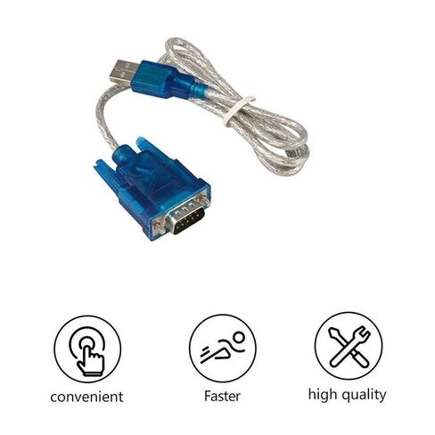 USB 2.0 to Serial RS-232 DB9 9Pin Chipset Support Adapter RS232 Ch340 Cord WIN10 Converter in Saudi Arabia